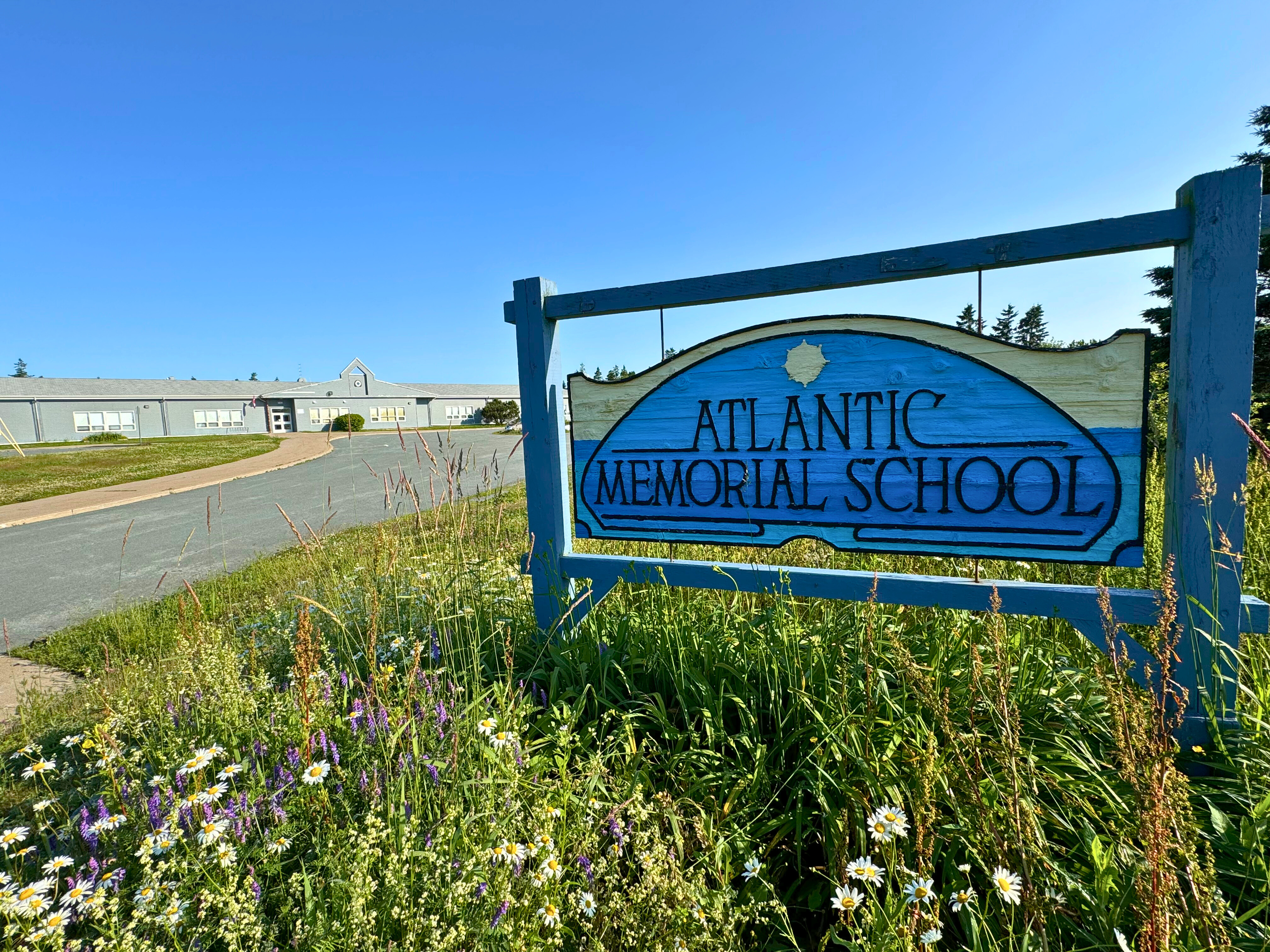 Atlantic Memorial School Sign